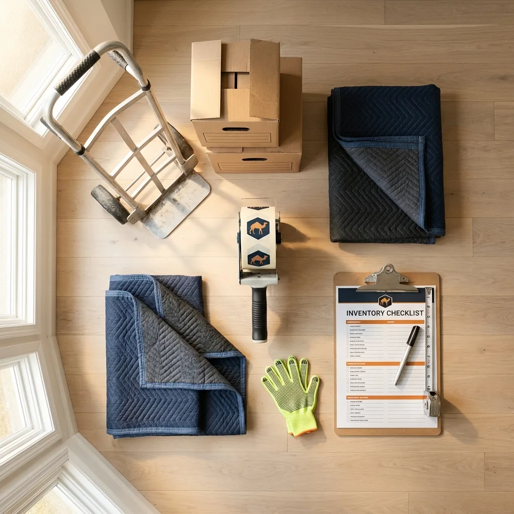 Professional moving supplies and packing materials layout for Limerick residential relocations